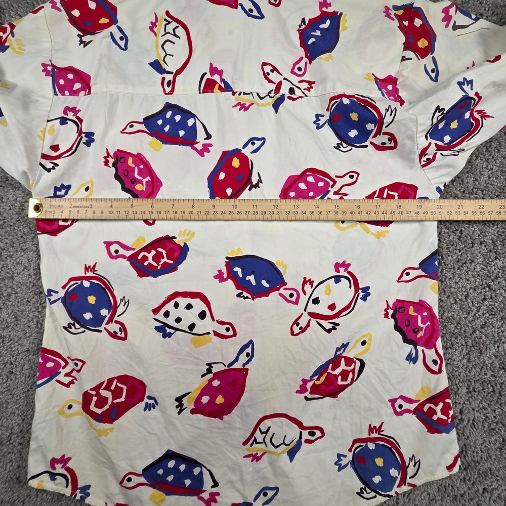 Vintage 90s Rocky Mountain Western Shirt Womens Small USA Made Turtle Print AOP - Picture 8 of 12